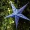 In the Breeze 9177 — Blue Paper Star Lantern — Hanging Party and Home Décor with Painted Gold Accents — Handmade, Dyed Paper